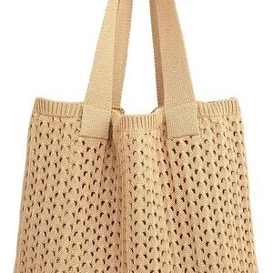 Premium Lined Crochet Tote Bag for Women - Boho Chic Beach & Work Essentials